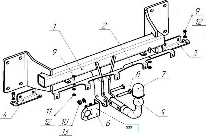 Фаркоп Oris (ранее Bosal) для BMW X6 G06 2019-2025. Артикул 4760-A Фаркоп Oris (ранее Bosal) для BMW X6 G06 2019-2025. Артикул 4760-A
