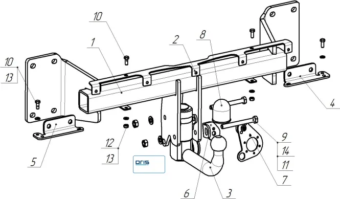 Фаркоп Oris (ранее Bosal) для BMW X6 G06 2019-2025. Быстросъемное крепение серии D2. Артикул 4761-D2 Фаркоп Oris (ранее Bosal) для BMW X6 G06 2019-2025. Быстросъемное крепение серии D2. Артикул 4761-D2