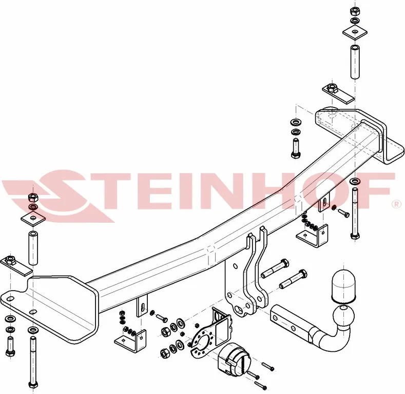Фаркоп Steinhof для SsangYong Rexton III 2012-2017. Артикул S-466 Фаркоп Steinhof для SsangYong Rexton III 2012-2017. Артикул S-466