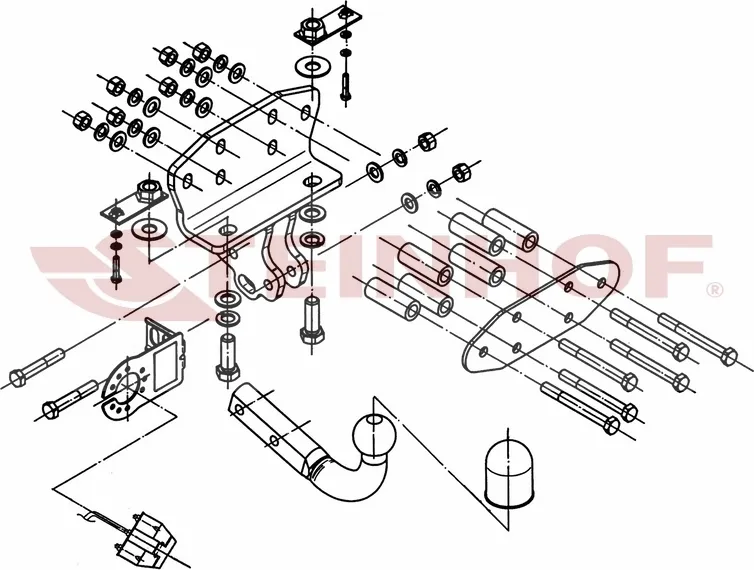 Фаркоп Steinhof для Lexus LX 570 2008-2025. Артикул T-170 Фаркоп Steinhof для Lexus LX 570 2008-2025. Артикул T-170
