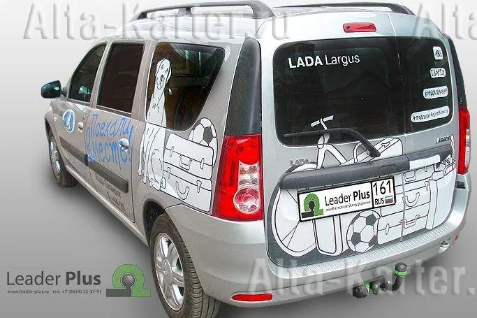 Фаркоп Лидер-Плюс для Lada Largus универсал 2012-2025. Сварной крюк. Артикул VAZ-19H