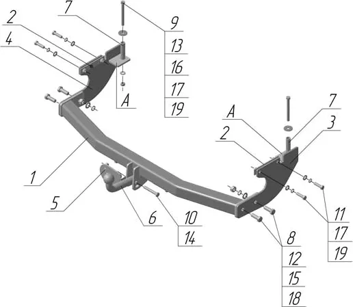 Фаркоп AvtoS для Great Wall Safe 2005-2009. Артикул GW 03 Фаркоп AvtoS для Great Wall Safe 2005-2009. Артикул GW 03