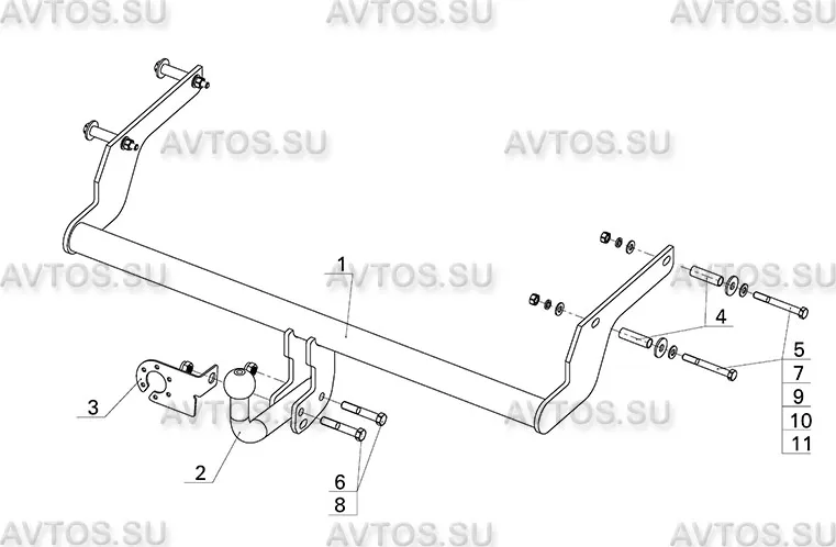 Фаркоп AvtoS для Lada X-Ray 2016-2025. Артикул VAZ-66 Фаркоп AvtoS для Lada X-Ray 2016-2025. Артикул VAZ-66