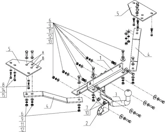 Фаркоп AvtoS для Volvo S40 II 2004-2012. Артикул VL 04