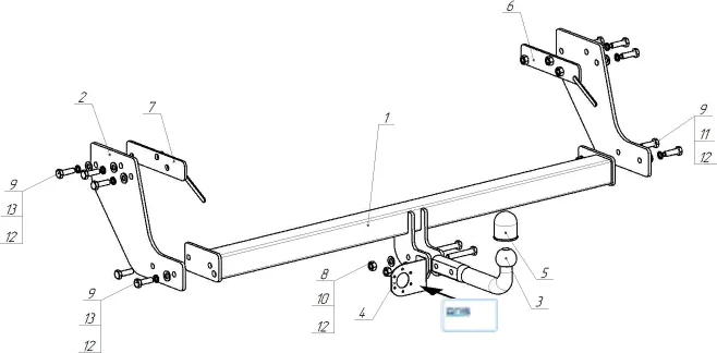 Фаркоп Oris (ранее Bosal) для Great Wall Poer King Kong 2022-2025. Артикул 3326-A