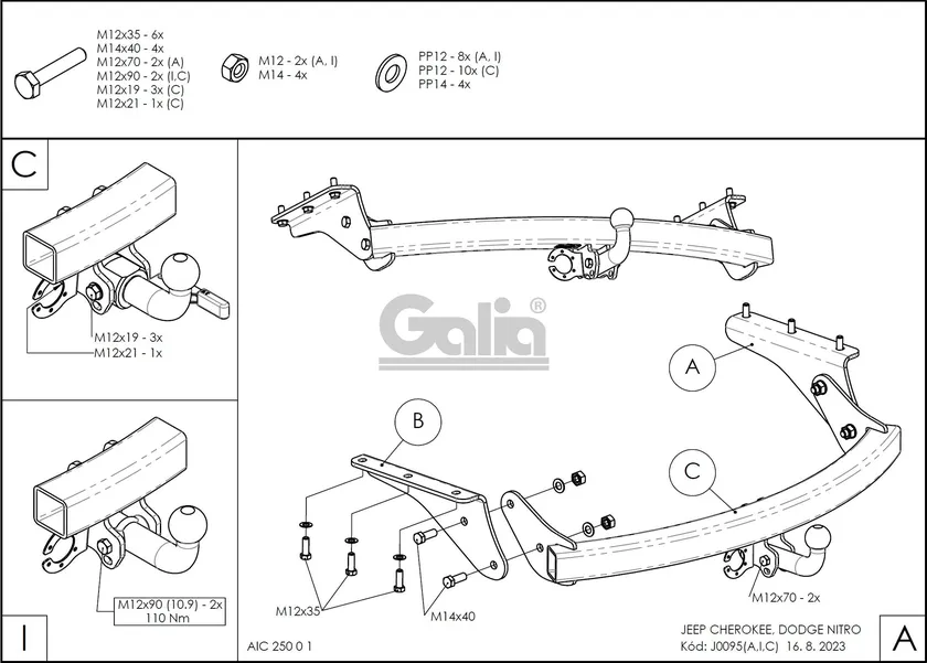 Фаркоп Galia оцинкованный для Jeep Cherokee KK (Cherokee в России, Liberty в США) 2007-2013. Артикул J009A Фаркоп Galia оцинкованный для Jeep Cherokee KK (Cherokee в России, Liberty в США) 2007-2013. Артикул J009A