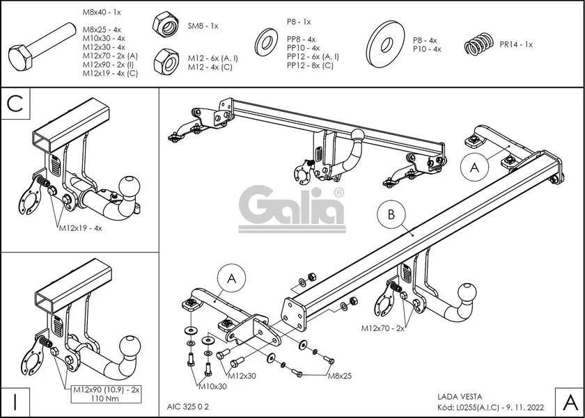 Фаркоп Galia оцинкованный для Lada Vesta 2015-2025. Артикул L025A Фаркоп Galia оцинкованный для Lada Vesta 2015-2025. Артикул L025A