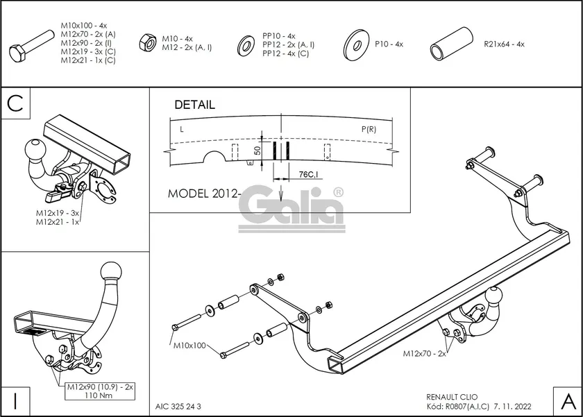 Фаркоп Galia оцинкованный для Renault Clio III хэтчбек 2005-2012. Артикул R080A Фаркоп Galia оцинкованный для Renault Clio III хэтчбек 2005-2012. Артикул R080A