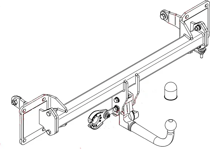 Фаркоп Steinhof для Mercedes-Benz GLE-Класс W167 2018-2025. Быстросъемный крюк. Артикул M-167