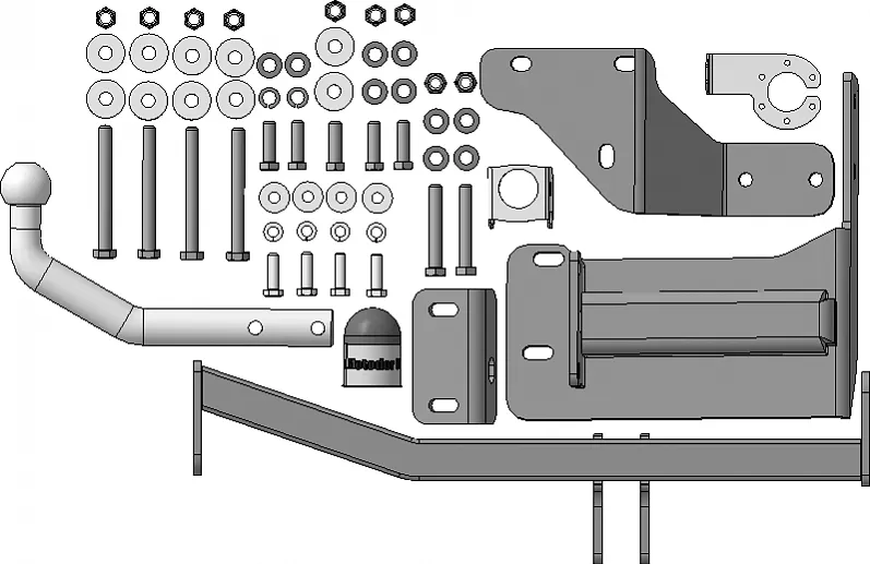 Фаркоп Мотодор для Hyundai Palisade 2020-2025. Артикул 90914-A Фаркоп Мотодор для Hyundai Palisade 2020-2025. Артикул 90914-A