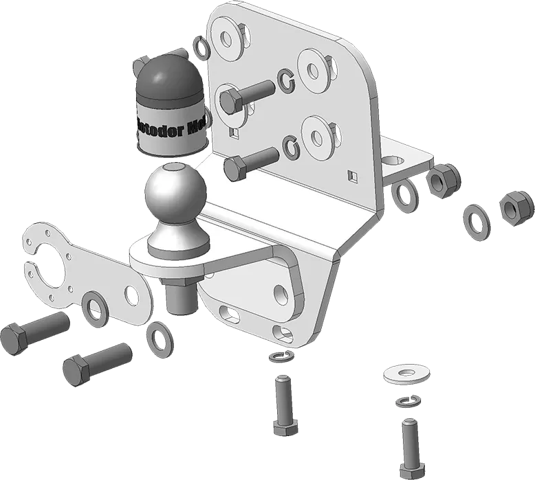 Фаркоп Мотодор оцинкованный для Toyota Land Cruiser Prado 120 2002-2009. Фланцевое крепление. Артикул 92529-FE