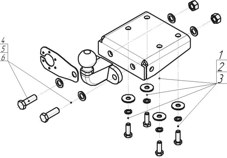 Фаркоп Мотодор для Volkswagen Amarok 2010-2025. Фланцевое крепление. Артикул 92709-F Фаркоп Мотодор для Volkswagen Amarok 2010-2025. Фланцевое крепление. Артикул 92709-F