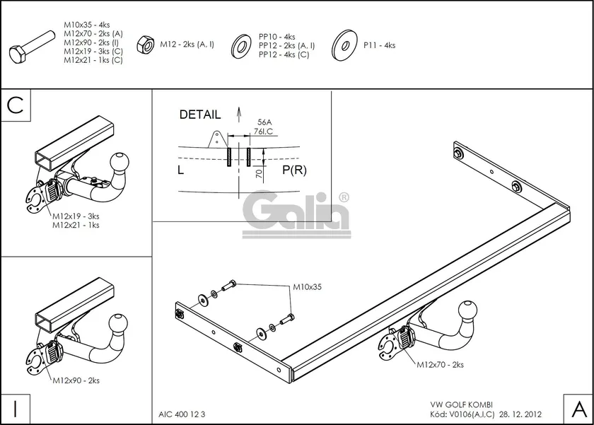 Фаркоп Galia оцинкованный для Volkswagen Golf III универсал 1993-1999. Артикул V010A Фаркоп Galia оцинкованный для Volkswagen Golf III универсал 1993-1999. Артикул V010A