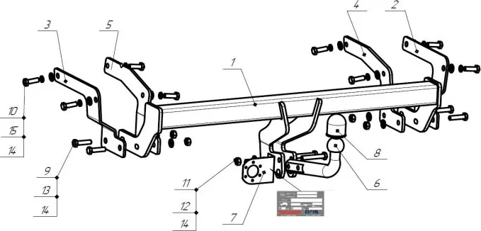 Фаркоп Oris (ранее Bosal) дляToyota RAV-4 V 2018-2025. Артикул 3081-A