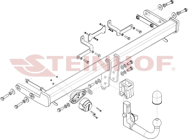 Фаркоп Steinhof для Kia Sportage V 2022-2025. Быстросъемный крюк. Артикул H-287