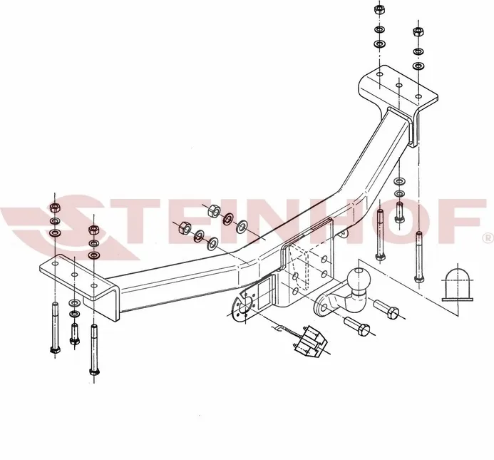 Фаркоп Steinhof для Mitsubishi Pajero Sport I 1998-2008. Фланцевое крепление. Артикул M-350 Фаркоп Steinhof для Mitsubishi Pajero Sport I 1998-2008. Фланцевое крепление. Артикул M-350