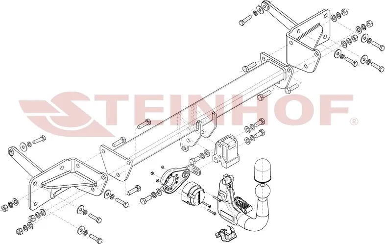 Фаркоп Steinhof для Volkswagen Multivan T7 STM, STN 2021-2025. Артикул V-084