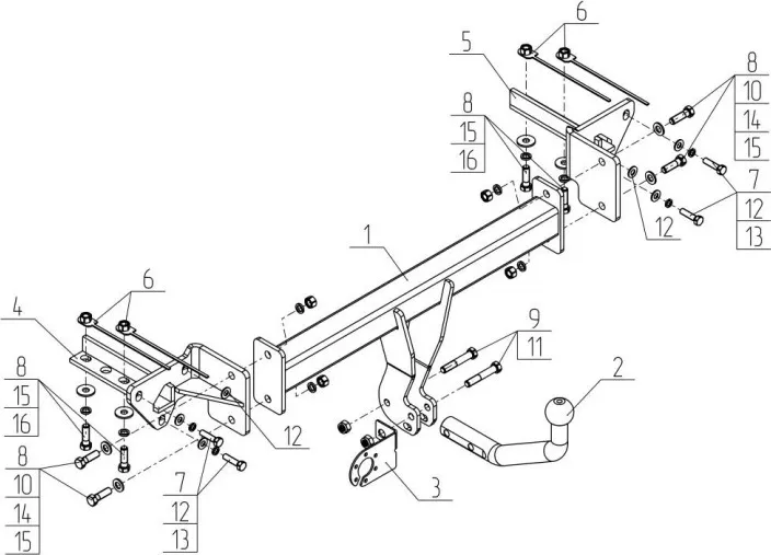 Фаркоп AvtoS для Subaru Forester V 2018-2025. Артикул SU 08