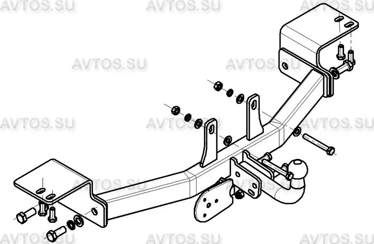 Фаркоп AvtoS для Toyota Land Cruiser Prado 120 2002-2009. Артикул TY 15 Фаркоп AvtoS для Toyota Land Cruiser Prado 120 2002-2009. Артикул TY 15