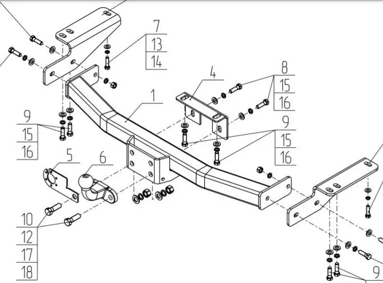 Фаркоп AvtoS для Toyota Land Cruiser Prado 120 2002-2009. Фланцевое крепление. Артикул TY 50