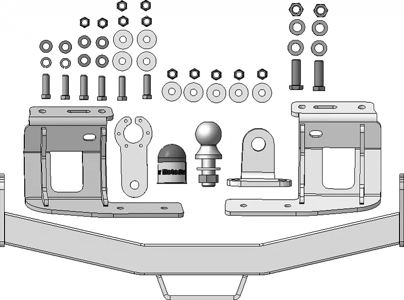 Фаркоп Мотодор оцинкованный для Mitsubishi Pajero Sport III рестайлинг 2021-2025. Артикул 91313-FE Фаркоп Мотодор оцинкованный для Mitsubishi Pajero Sport III рестайлинг 2021-2025. Артикул 91313-FE