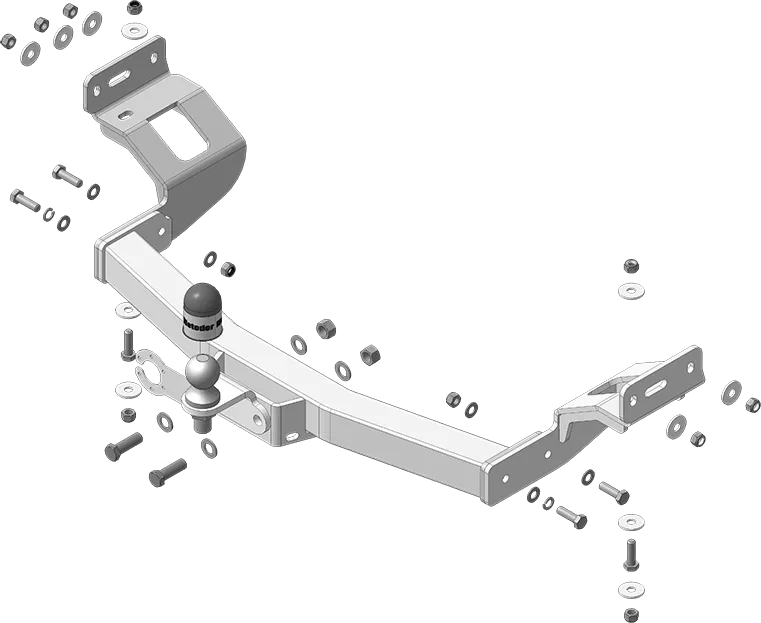 Фаркоп Мотодор оцинкованный для Mitsubishi Pajero Sport III рестайлинг 2021-2025. Артикул 91313-FE