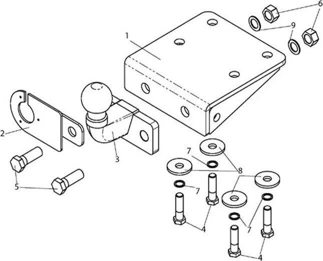 Фаркоп Лидер-Плюс для Volkswagen Amarok 2010-2025. Фланцевое крепление. Артикул V120-FC