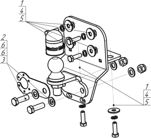 Фаркоп Мотодор для Toyota Land Cruiser Prado 120 2002-2009. Артикул 92513-FE
