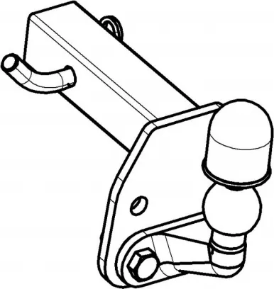 Шаровый узел Bosal на американские автомобили на базе шара F (фланцевый) с 2 уровнями установки под квадратное отверстие 50 мм* 50 мм в корпусе ТСУ. Артикул 7802-F