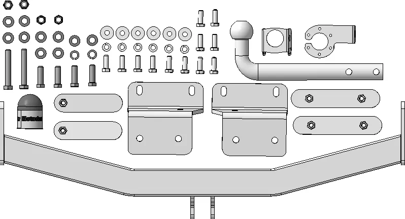 Фаркоп Мотодор оцинкованный для Hyundai Tucson IV 2020-2025. Артикул 90919-A Фаркоп Мотодор оцинкованный для Hyundai Tucson IV 2020-2025. Артикул 90919-A