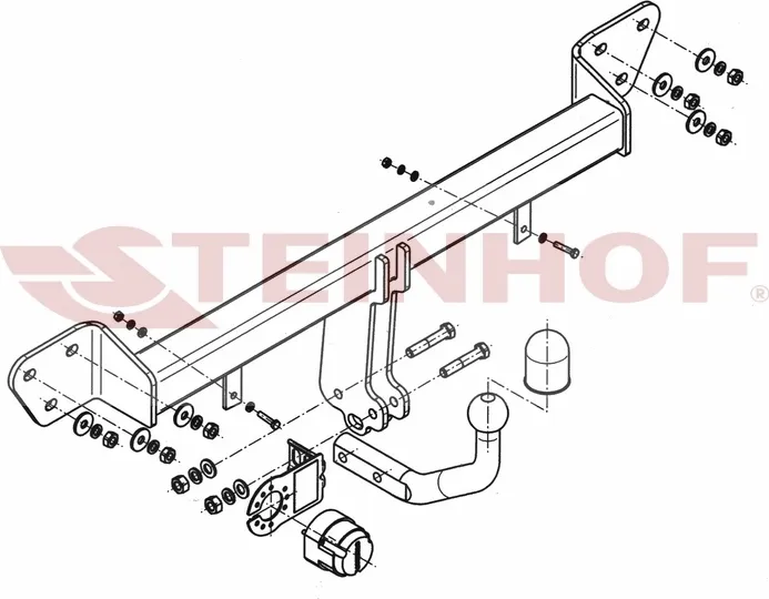 Фаркоп Steinhof для BMW 7-серия E65/E66 седан 2005-2008. Артикул B-047 Фаркоп Steinhof для BMW 7-серия E65/E66 седан 2005-2008. Артикул B-047