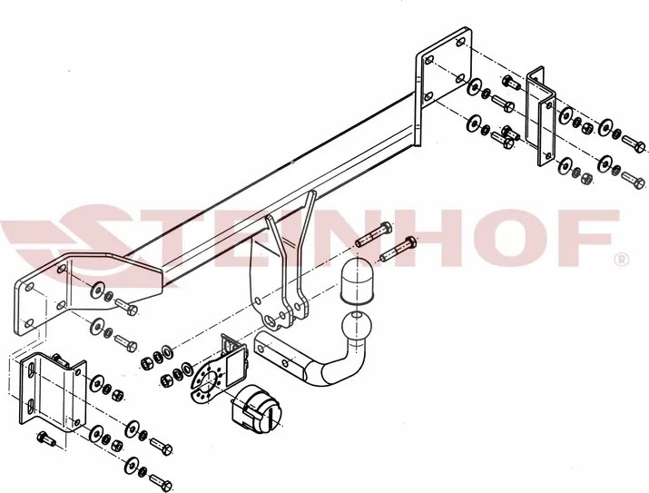 Фаркоп Steinhof для BMW 5-серия E60/61 седан, универсал (искл. М5) 2003-2010. Артикул B-055 Фаркоп Steinhof для BMW 5-серия E60/61 седан, универсал (искл. М5) 2003-2010. Артикул B-055