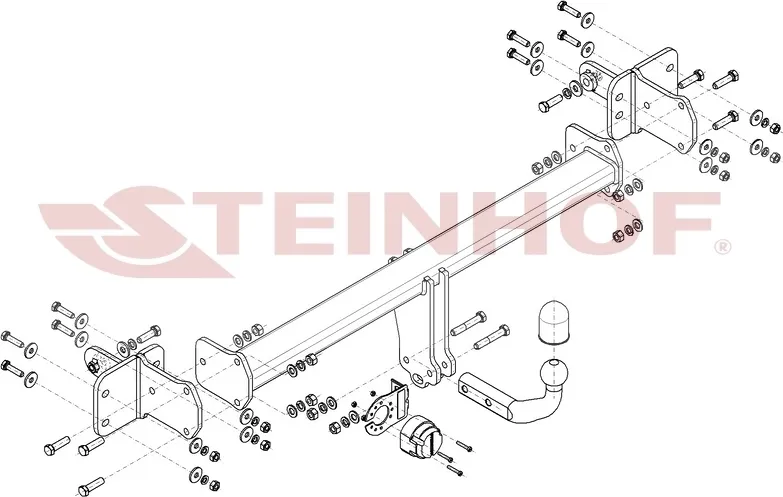 Фаркоп Steinhof для Mercedes-Benz E-Класс W213 (седан)/S213 (универсал), (в т.ч. All-Terrain) 2016-2025. Артикул M-175