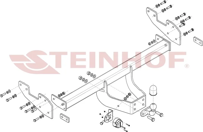 Фаркоп Steinhof для Jac Т8 Pro 2023-2025. Фланцевое крепление. Артикул T-159