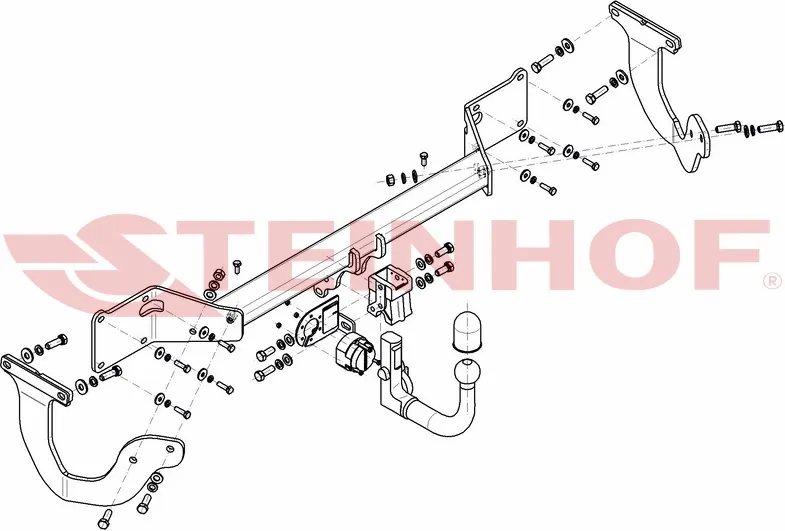 Фаркоп Steinhof для Peugeot Expert III 2016-2025. Быстросъемный крюк. Артикул T-184 Фаркоп Steinhof для Peugeot Expert III 2016-2025. Быстросъемный крюк. Артикул T-184