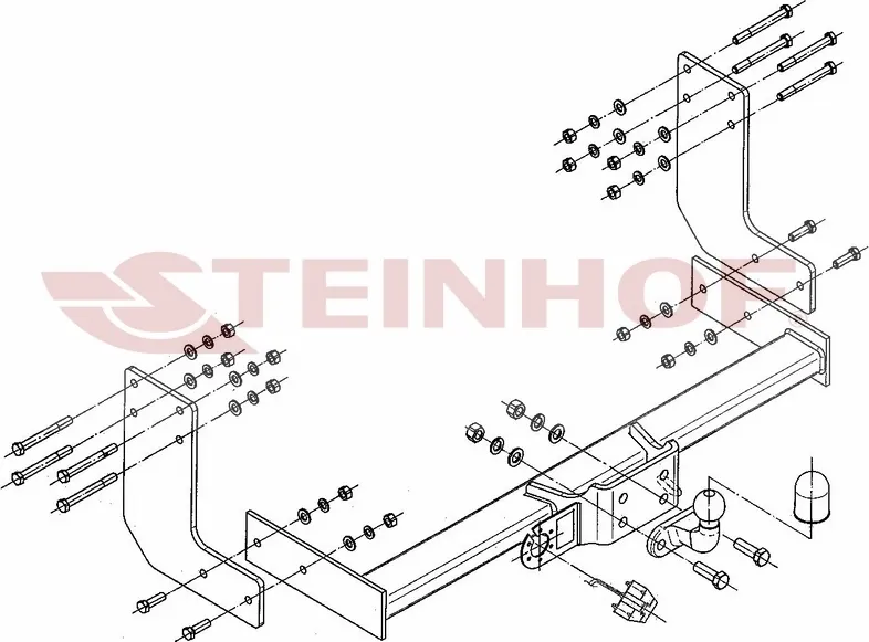 Фаркоп Steinhof для Mercedes-Benz Sprinter W906 2006-2018 (Европа) фургон, минибус 3,5T 3,665м/4,325м (со ступенькой, одинарные колёса). Артикул V-033 Фаркоп Steinhof для Mercedes-Benz Sprinter W906 2006-2018 (Европа) фургон, минибус 3,5T 3,665м/4,325м (со ступенькой, одинарные колёса). Артикул V-033