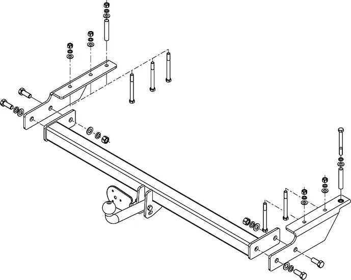 Фаркоп AvtoS для ТагАЗ Road Partner 2008-2011. Артикул TD 166 Фаркоп AvtoS для ТагАЗ Road Partner 2008-2011. Артикул TD 166