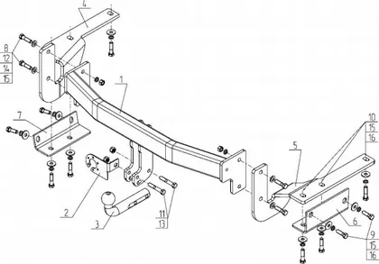 Фаркоп AvtoS для Toyota Highlander III 2014-2020. Артикул TY 45