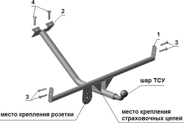 Фаркоп AvtoS для ВАЗ 2103 1972-1984. Артикул VAZ-56 Фаркоп AvtoS для ВАЗ 2103 1972-1984. Артикул VAZ-56