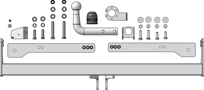Фаркоп ZincaR оцинкованный для Skoda Kodiaq 2016-2023. Оцинкованный шар. Артикул ZV101A Фаркоп ZincaR оцинкованный для Skoda Kodiaq 2016-2023. Оцинкованный шар. Артикул ZV101A