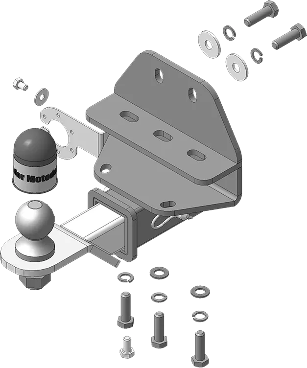 Фаркоп Мотодор под американский квадрат для Toyota Land Cruiser 300 2021-2025. Фланцевое крепление. Артикул 92525-E