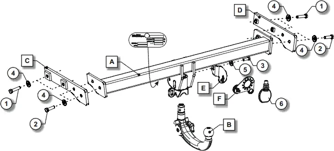 Фаркоп Oris (ранее Bosal) для Volvo XC40 2017-2025. Быстросъемный крюк. Артикул 052-103