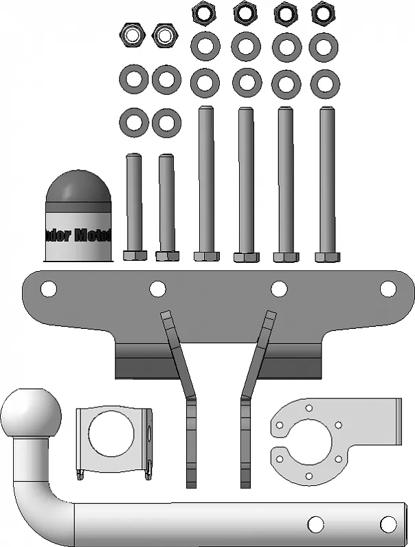 Фаркоп Мотодор для Jeep Wrangler JK 2007-2018. Артикул 95201-A Фаркоп Мотодор для Jeep Wrangler JK 2007-2018. Артикул 95201-A