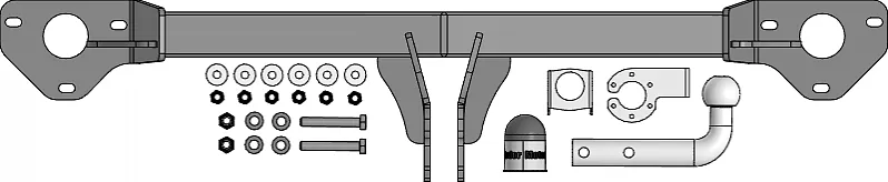 Фаркоп Мотодор для GAC GS8 II 2023-2025 (СНТ). Артикул 97801-A Фаркоп Мотодор для GAC GS8 II 2023-2025 (СНТ). Артикул 97801-A