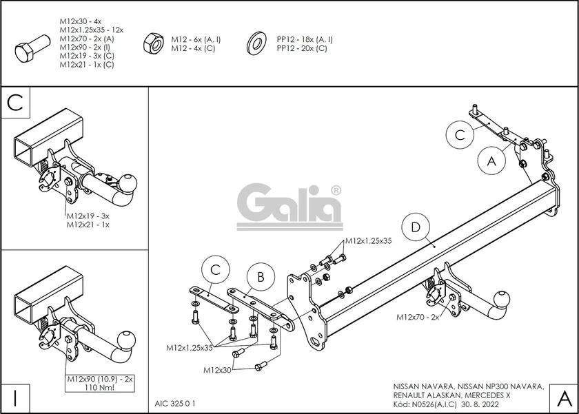 Фаркоп Galia оцинкованный для Nissan Navara D40 2005-2015. Быстросъемный крюк. Артикул N052C Фаркоп Galia оцинкованный для Nissan Navara D40 2005-2015. Быстросъемный крюк. Артикул N052C