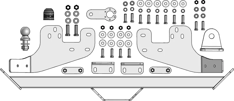 Фаркоп ZincaR оцинкованный для Changan Hunter Plus 2023-2025. Фланцевый шар. Артикул ZC103FE Фаркоп ZincaR оцинкованный для Changan Hunter Plus 2023-2025. Фланцевый шар. Артикул ZC103FE