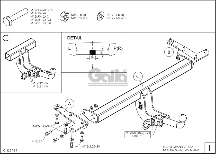 Фаркоп Galia оцинкованный для Suzuki Grand Vitara III 5-дв. 2005-2015. Артикул S097A Фаркоп Galia оцинкованный для Suzuki Grand Vitara III 5-дв. 2005-2015. Артикул S097A