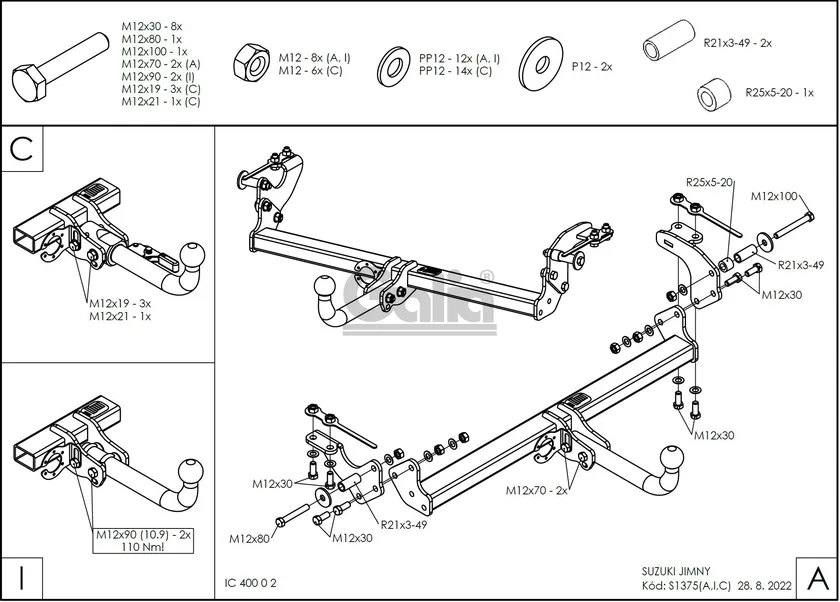 Фаркоп Galia оцинкованный для Suzuki Jimny IV 2018-2025, Быстросъемный крюк. Артикул S137C Фаркоп Galia оцинкованный для Suzuki Jimny IV 2018-2025, Быстросъемный крюк. Артикул S137C