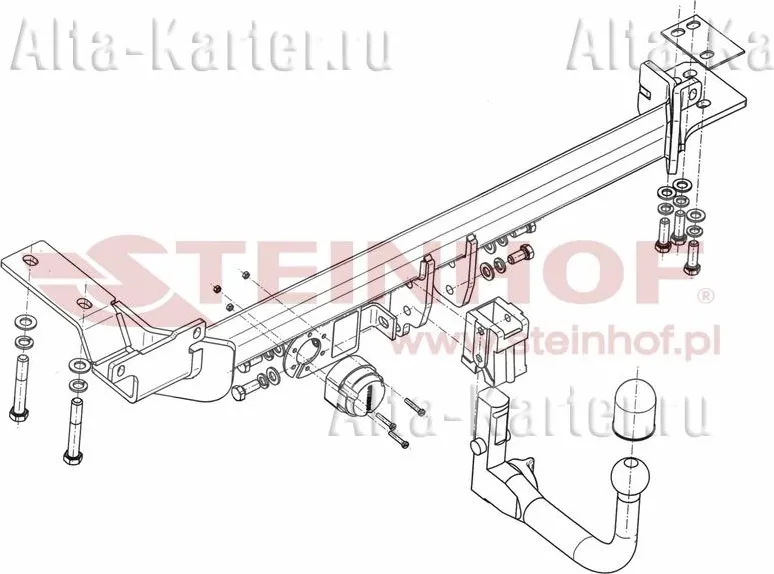 Фаркоп Steinhof для Land Rover Range Rover Evoque I 2011-2018. Быстросъемный крюк. Артикул L-113