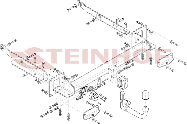 Фаркоп Steinhof для Mercedes-Benz GLE-Класс W166 2015-2018 Вертикальное быстросъемное крепление шара на ключе. Артикул M-172